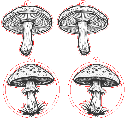 Mushroom uotline earrings.xcs