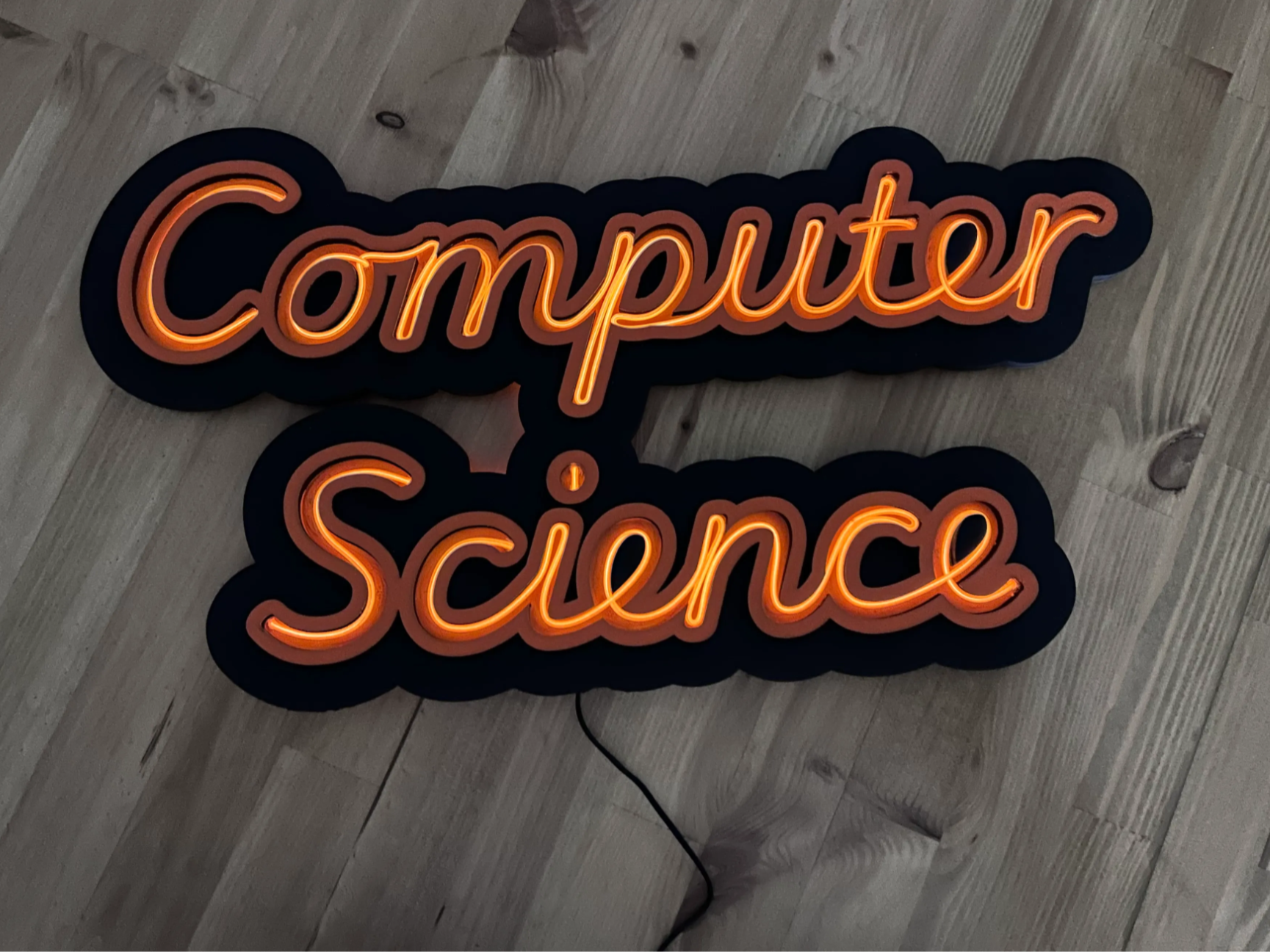 電腦科學主題霓虹風格牆飾標牌