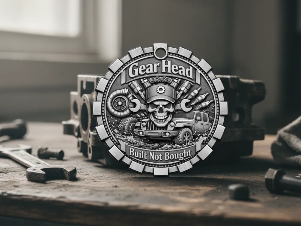 Gear Head Built Not Bought Automotive Off-Road Metal Ornament, Keychain ...