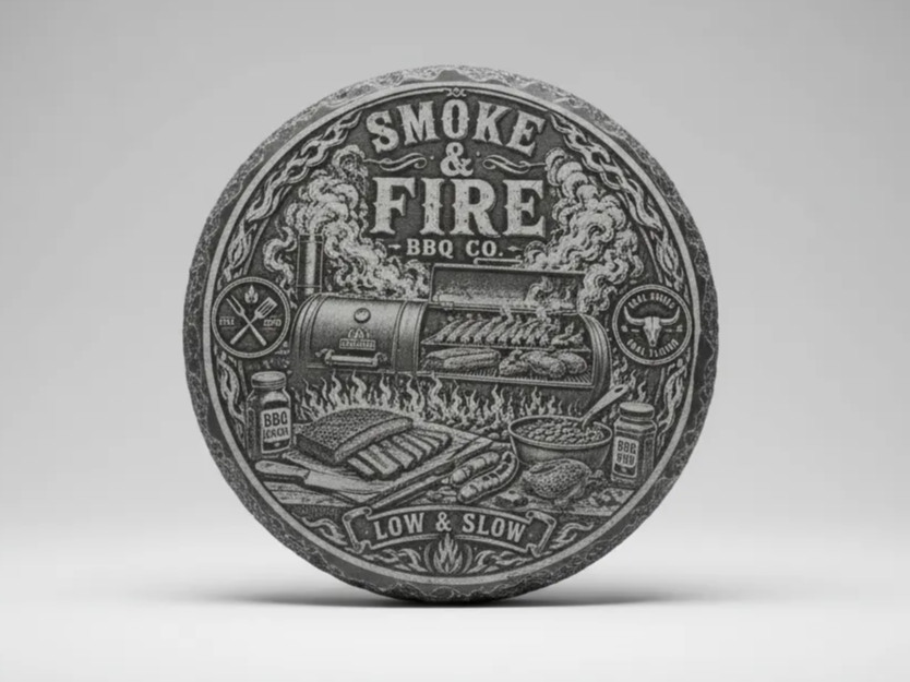 Smoke and Fire BBQ Co Design | Ready to Use Files - Atomm