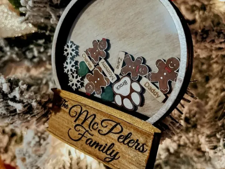 Snow Globe Shaker Ornaments laser cut design