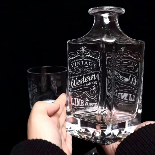 [Laser cut and engrave] Custom Whiskey Decanter — Pattern Engraving
