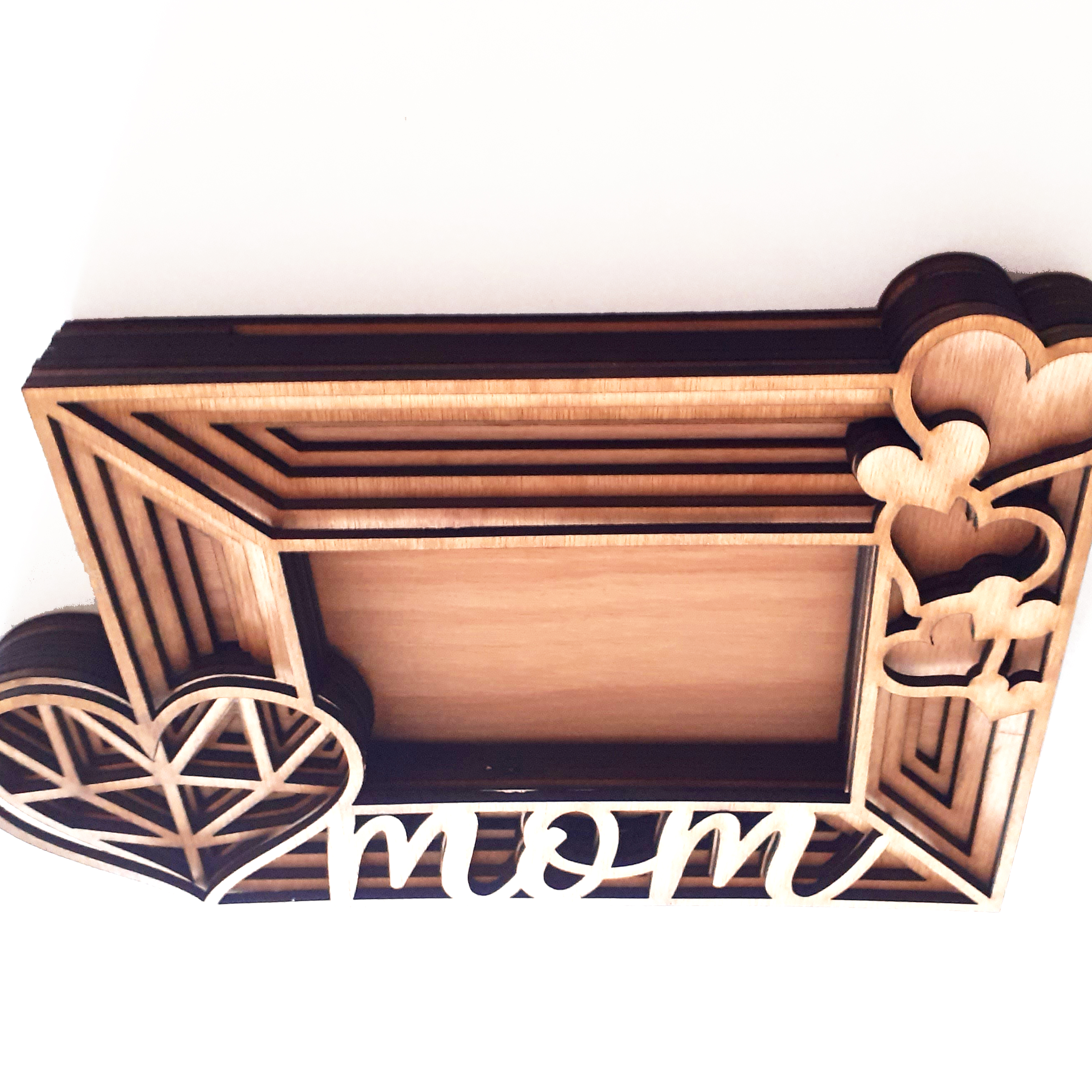 Layered Mom Picture Frame with Heart Decorations birthday gift for mom idea