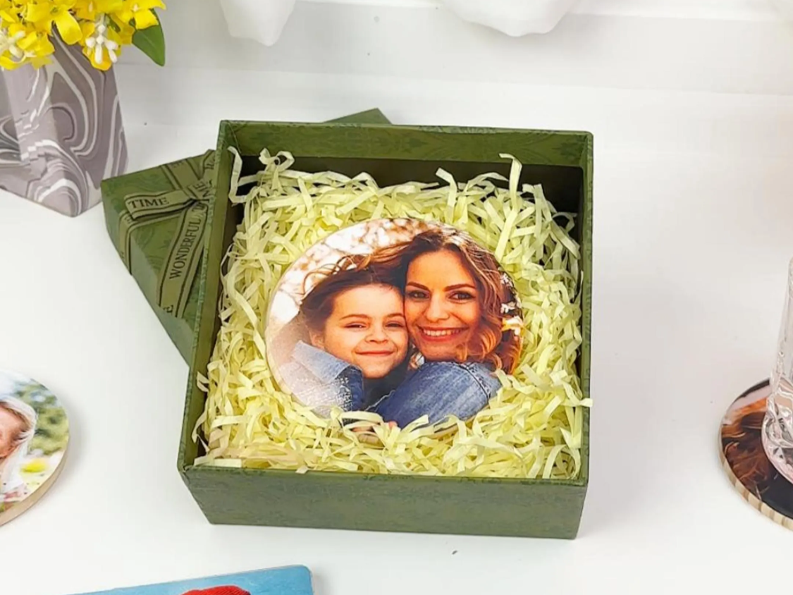 Personalized Photo Wooden Coaster personalized photo gift design