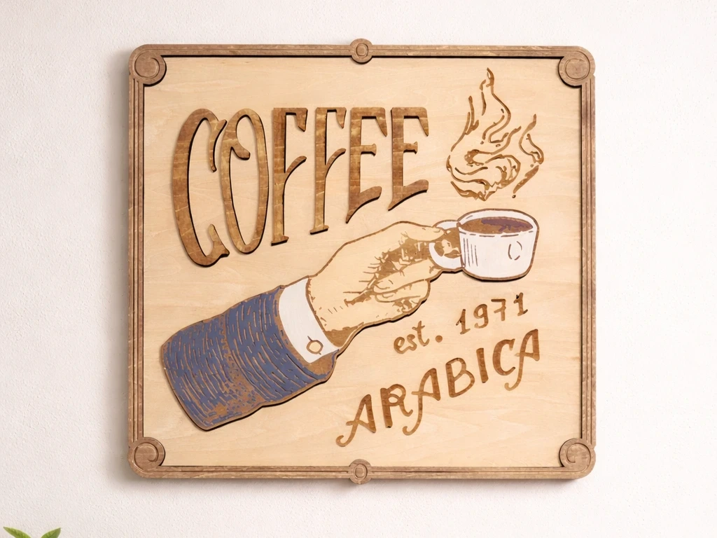 Vintage Coffee Bar Wall Sign kitchen wall art and decor idea