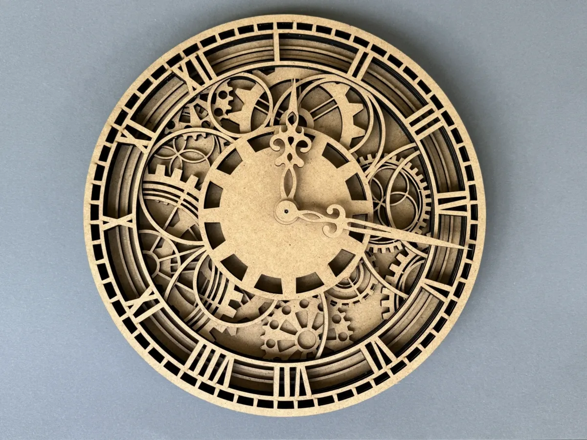 Multilayer Wooden Wall Clock Steampunk wood clock idea