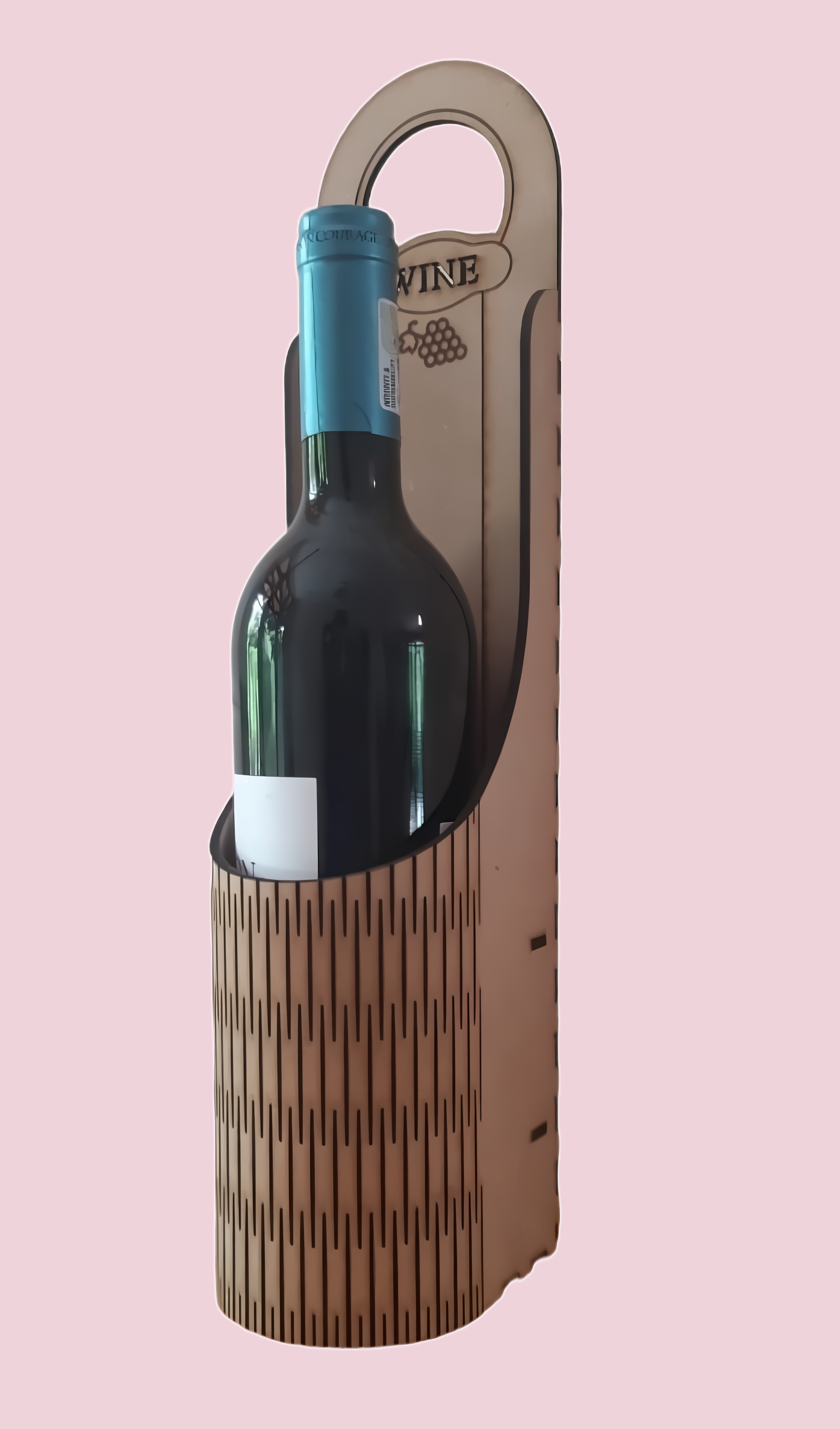 Caja de regalo para vino cortada con láser de 3 mm, idea de regalo de vino