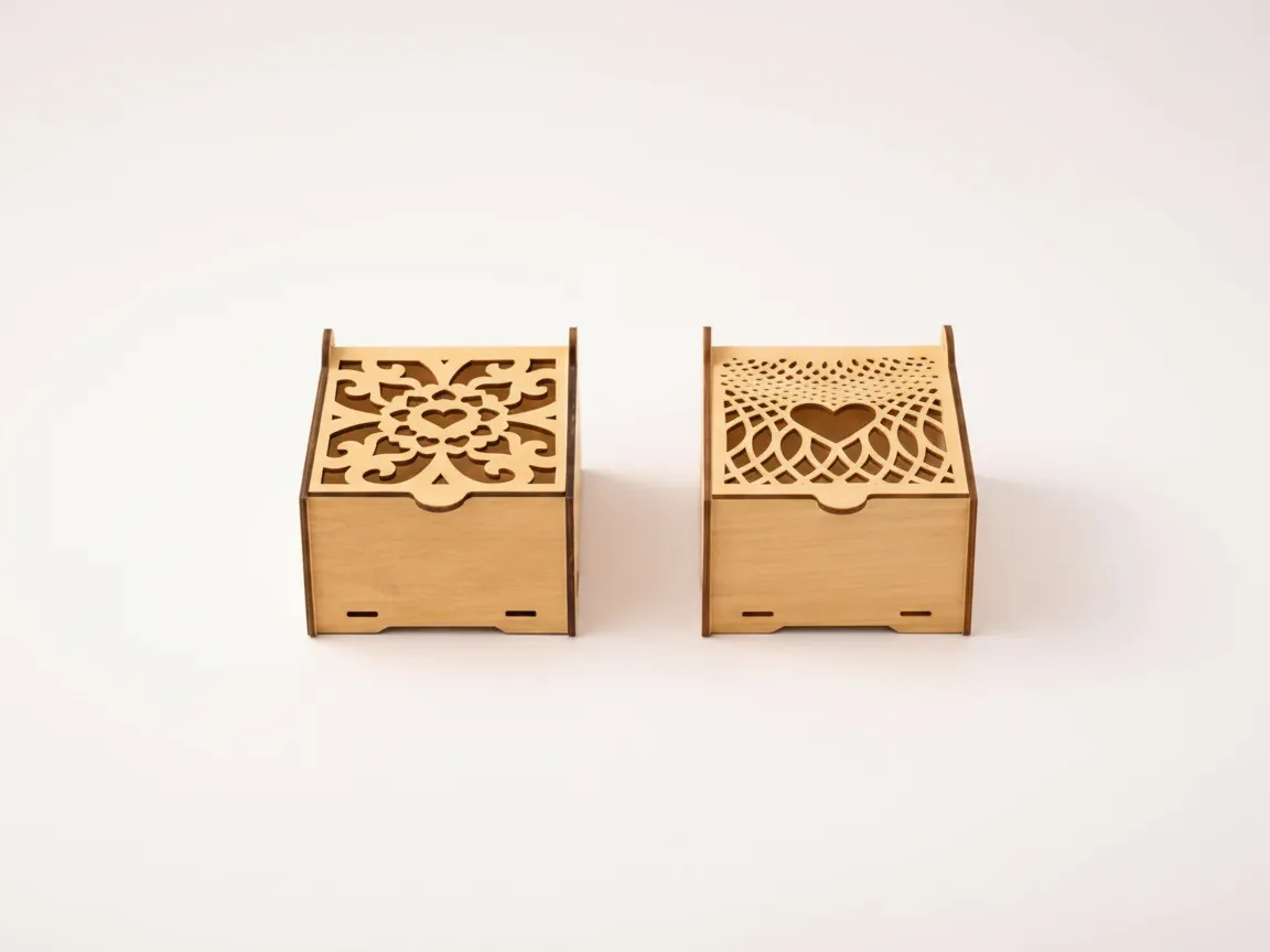 Laser-Cut Wedding Ring Box Set jewelry gift box idea