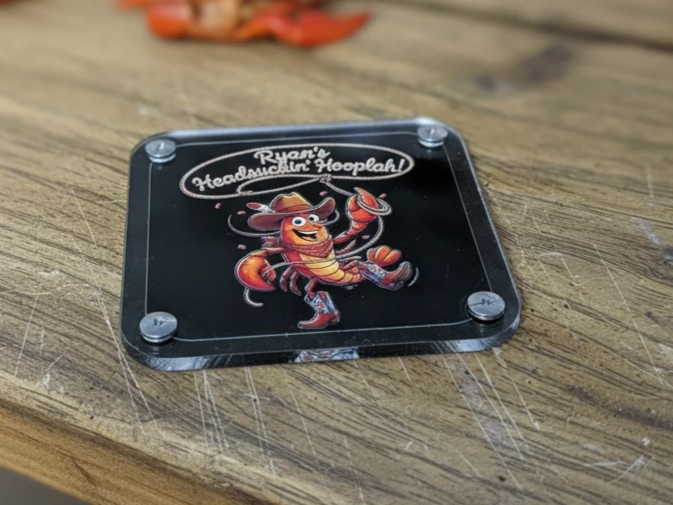 Fun Acrylic Coaster with Decorative Decal Art