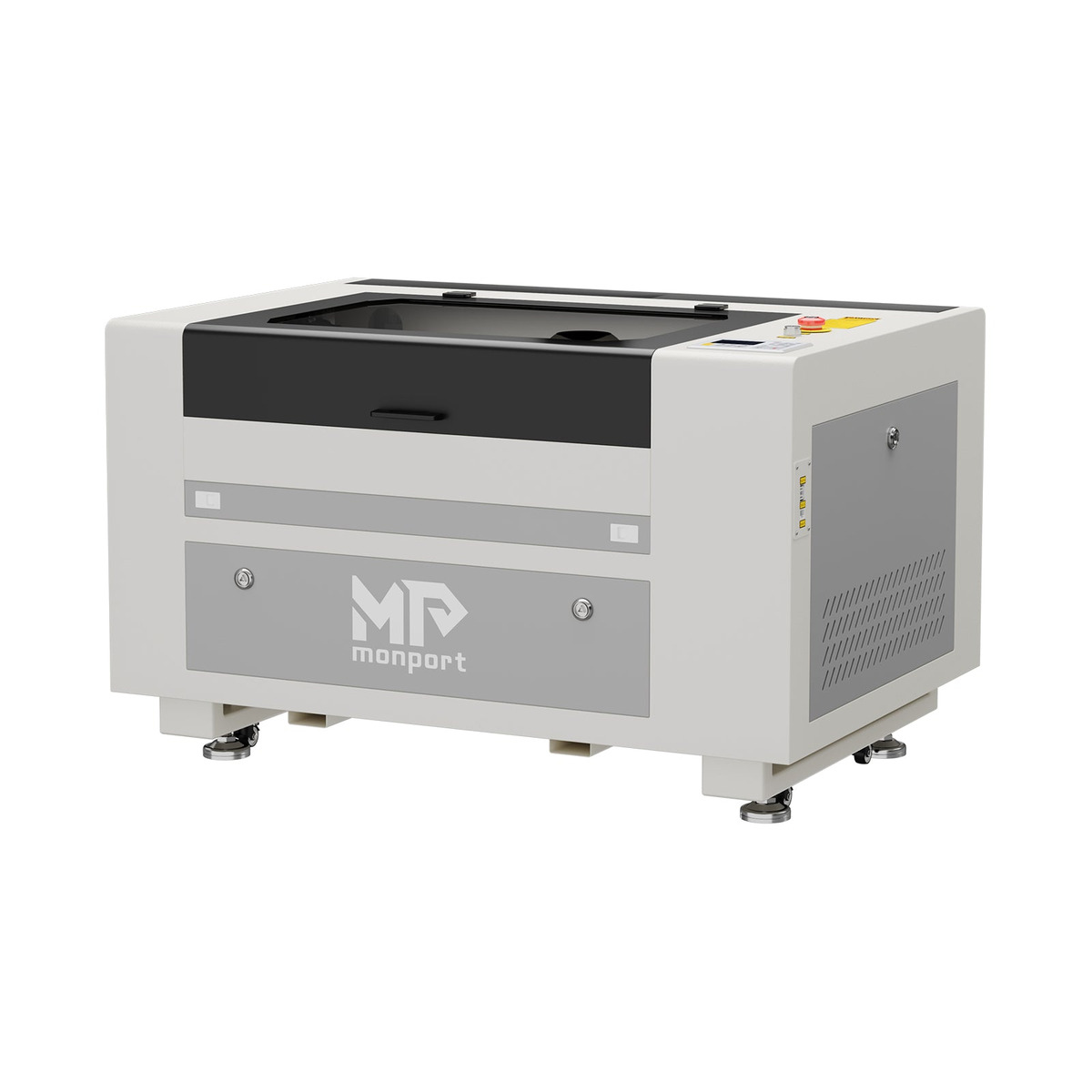 The Monport 60W CO2 laser engraver and cutter with a 24 by 16 inch bed