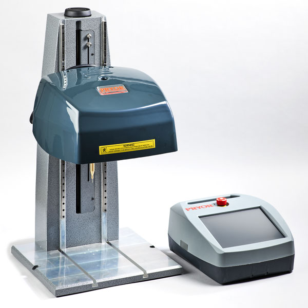 An industrial dot-peen metal marking machine