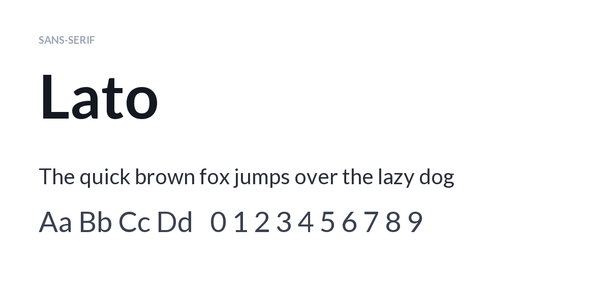 The Lato font shown in a specimen