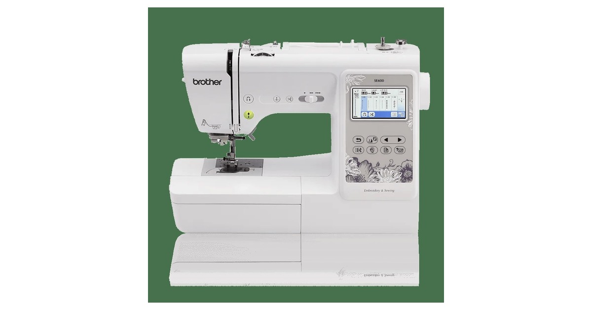 A Brother SE600 sewing and embroidery machine on a white background