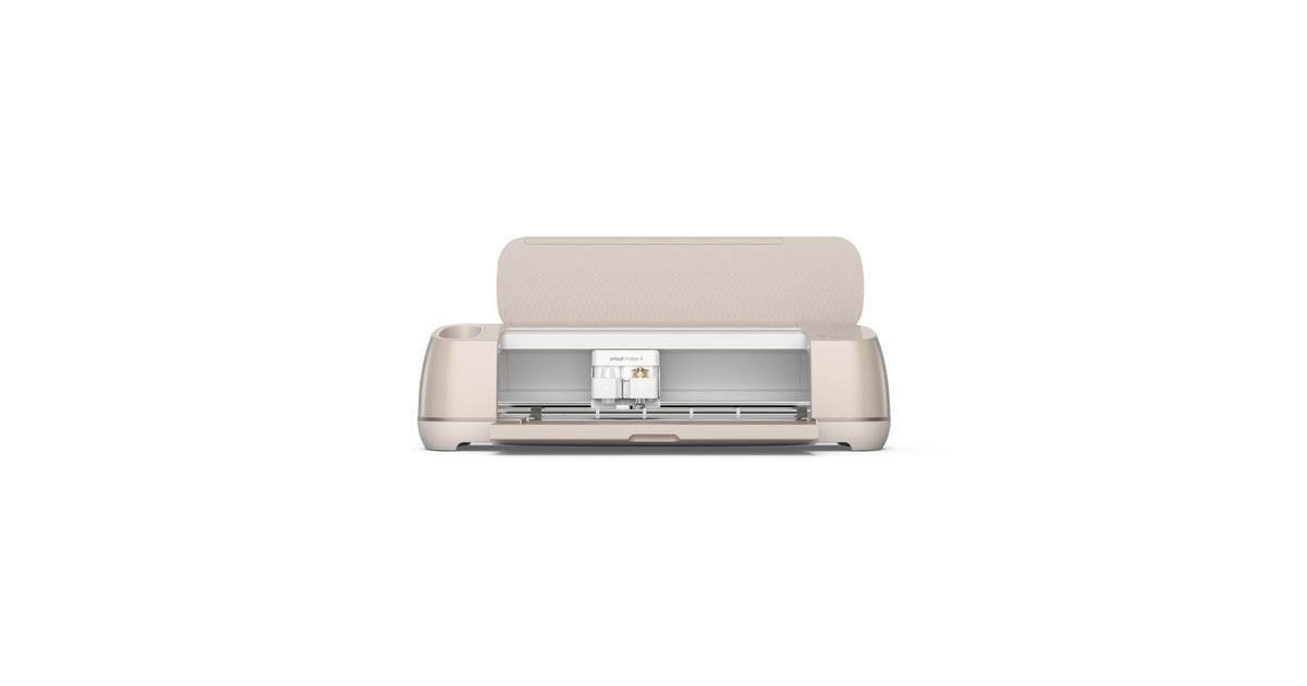 Eine Cricut Maker 4 Desktop-Schneidemaschine auf weißem Hintergrund