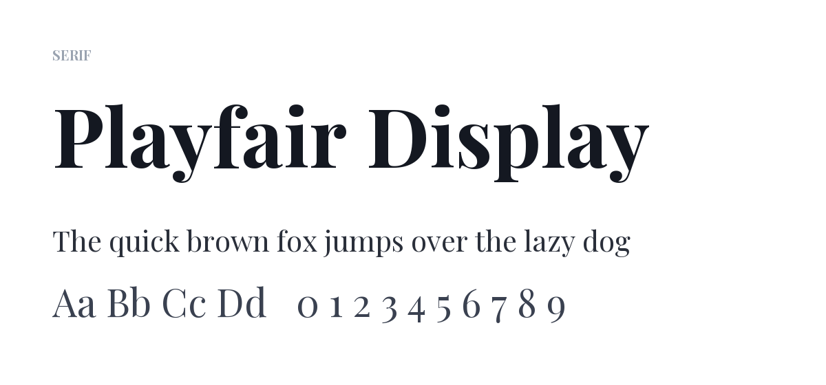 Die Schrift Playfair Display als Schriftmuster