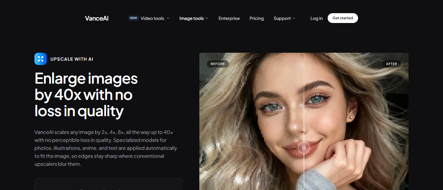 VanceAI homepage banner
