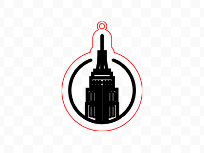 Laser-Cut Tower Skyline Wood Keychain laser cut keychain idea for men