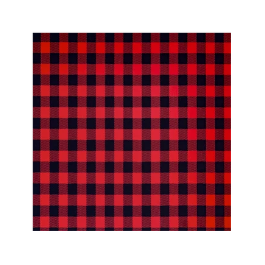 PU toplotno prenosna folija enobarvna - črno-rdeča karirana