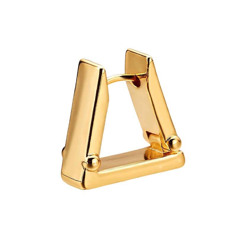 Stainless Steel Trapezoid Earrings-Gold