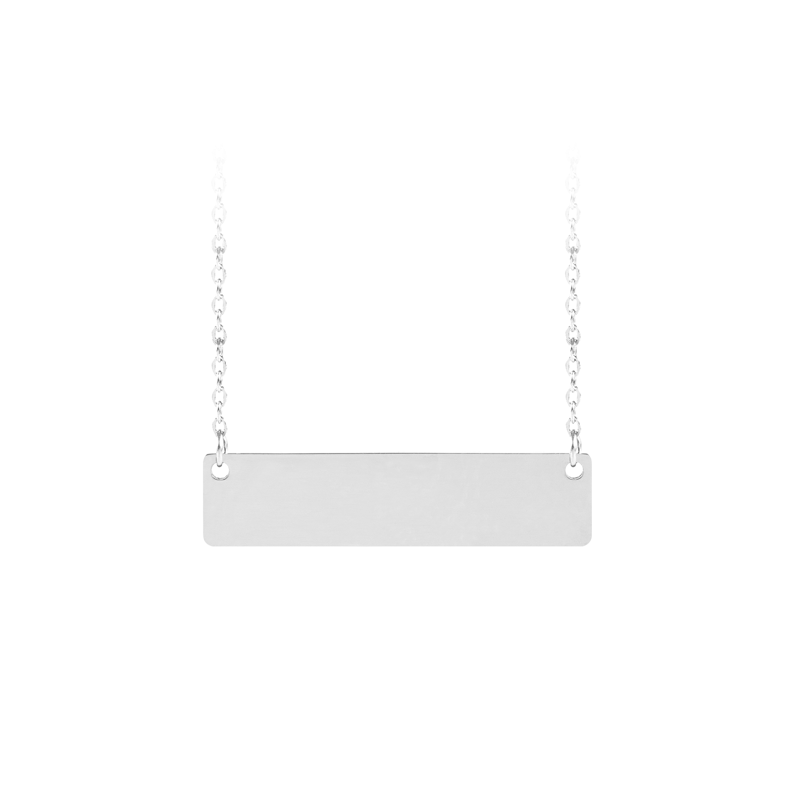Stainless Steel Rectangular Pendant Necklace-Silver