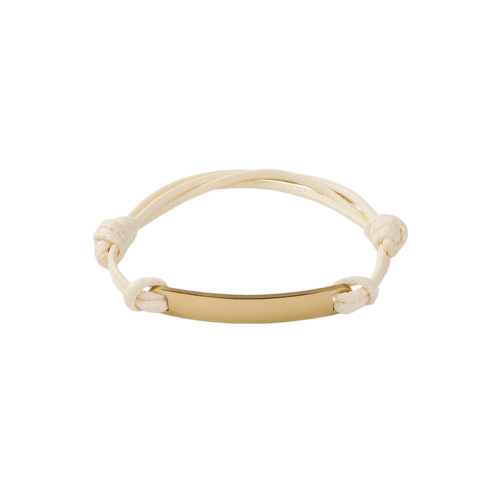 Gold Rectangular Tag Cord Bracelet