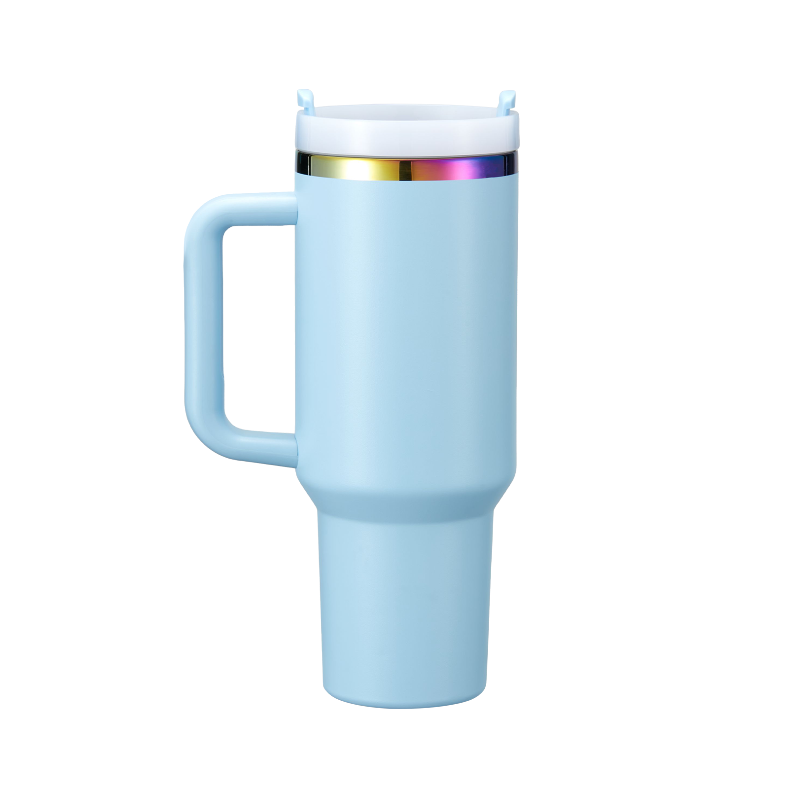 Pastel Blue to Iridescent Stainless Steel Tumbler with Handle(40oz)