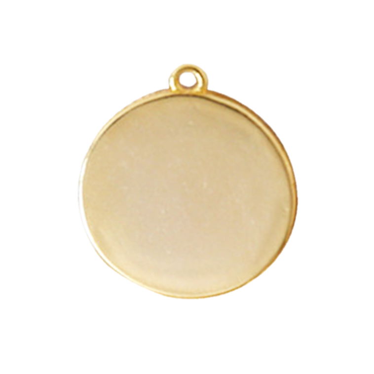 Heart Round Tags-17*19mm-14K Gold