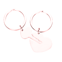 Stainless Steel Keychain Set with Heart and Key-Rose Gold