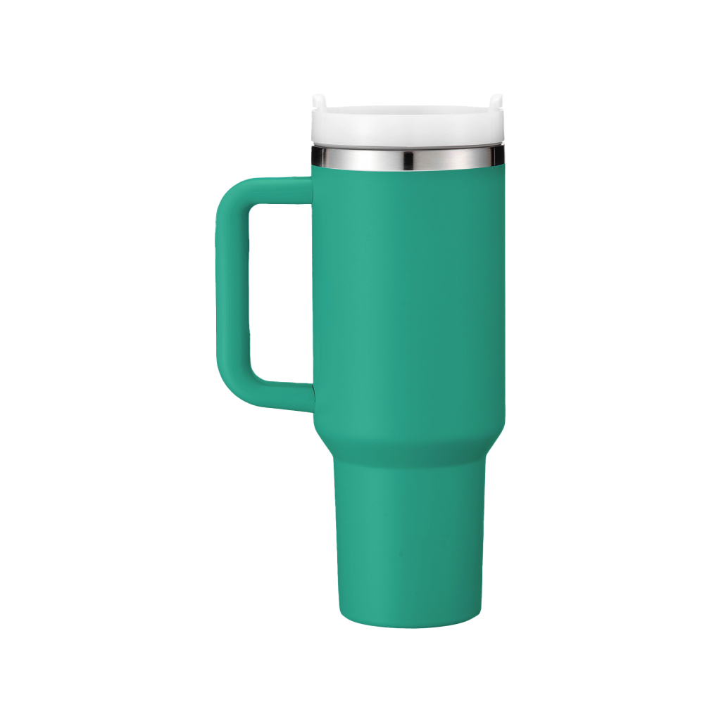 40oz(1183ml) Green to Silver Tumbler with Removable Handle