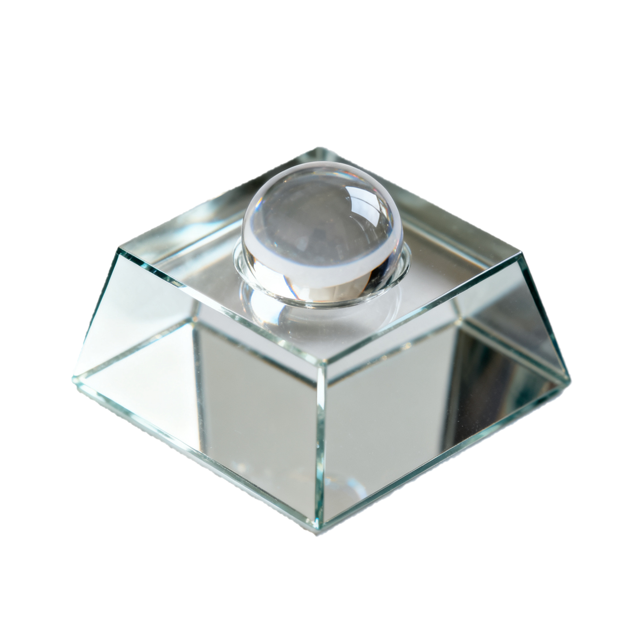 K9 Trapezoidal Glass Carved Base