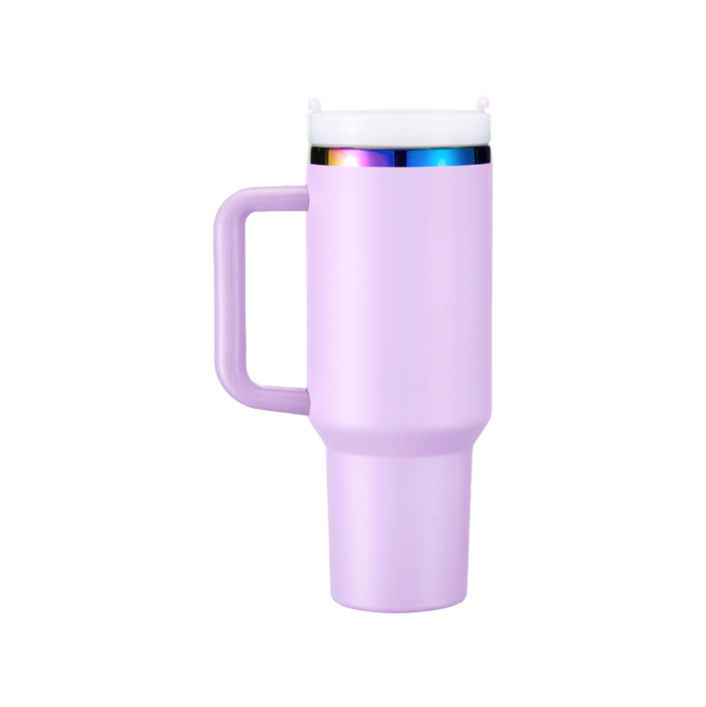 40oz(1183ml) Purple to Iridescent Tumbler with Removable Handle