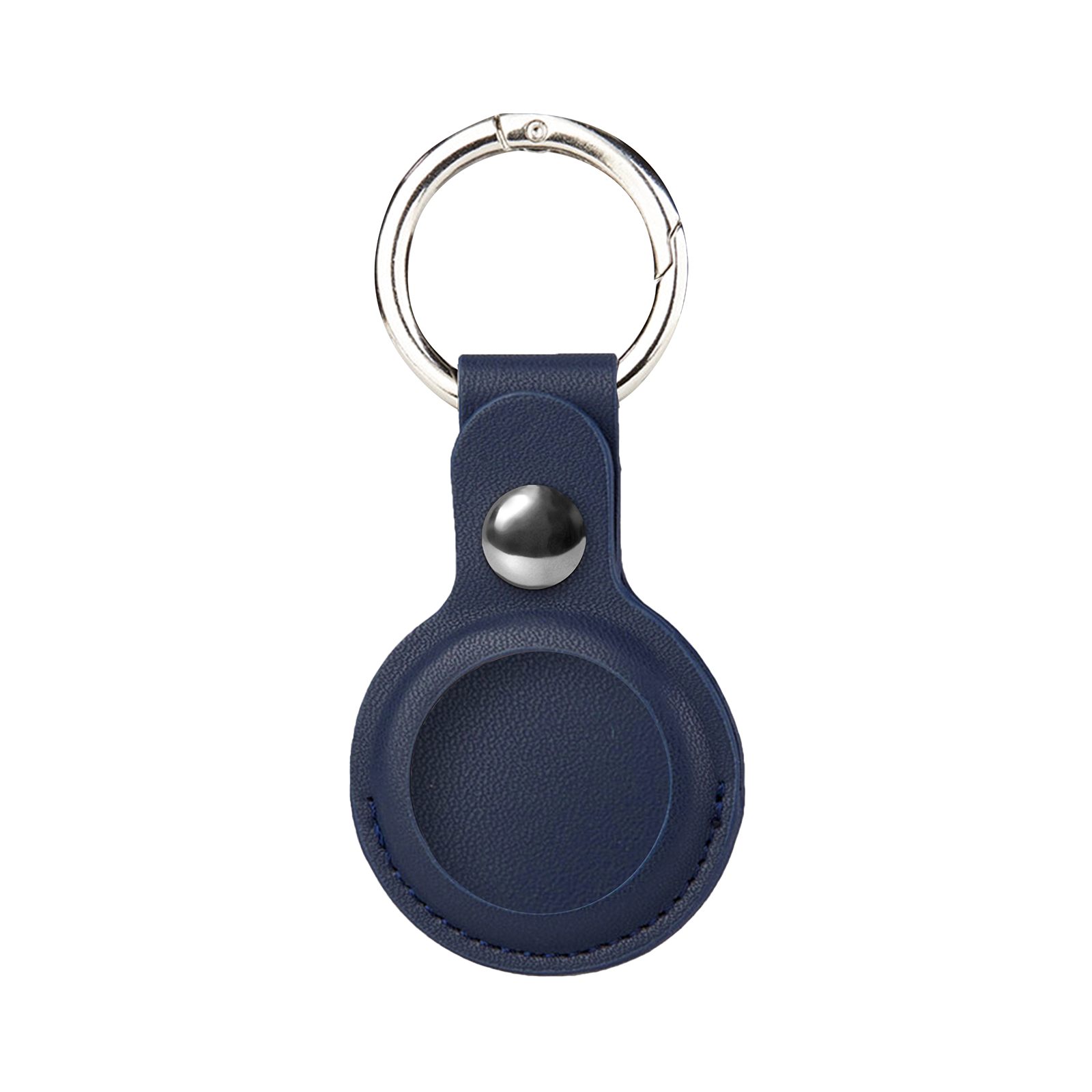 Navy PU Leather Keychain for Apple Airtags Holder