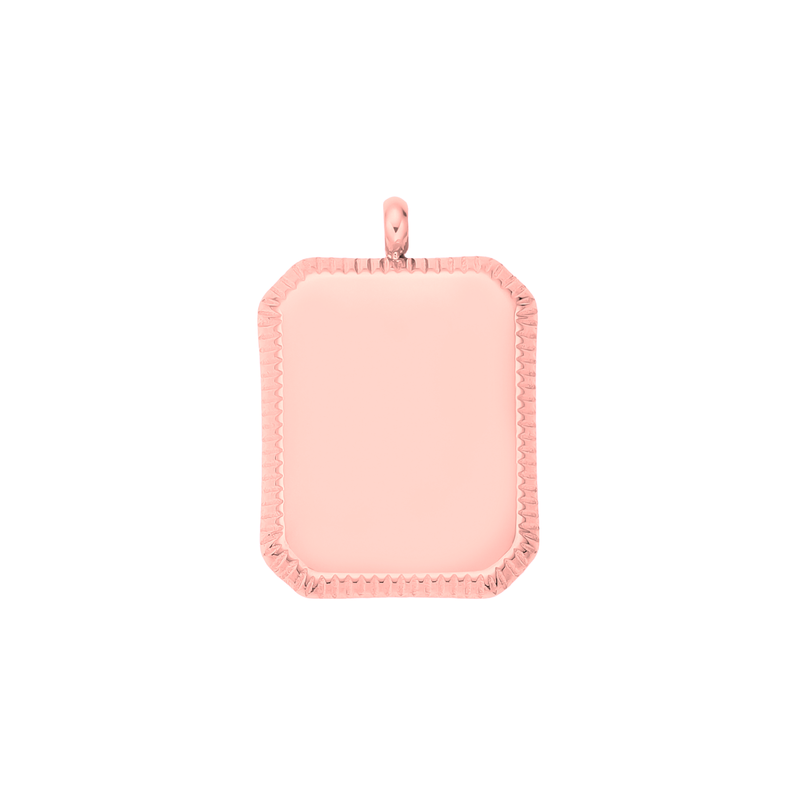 Stainless Steel Rose Gold Embossed Square Pendant