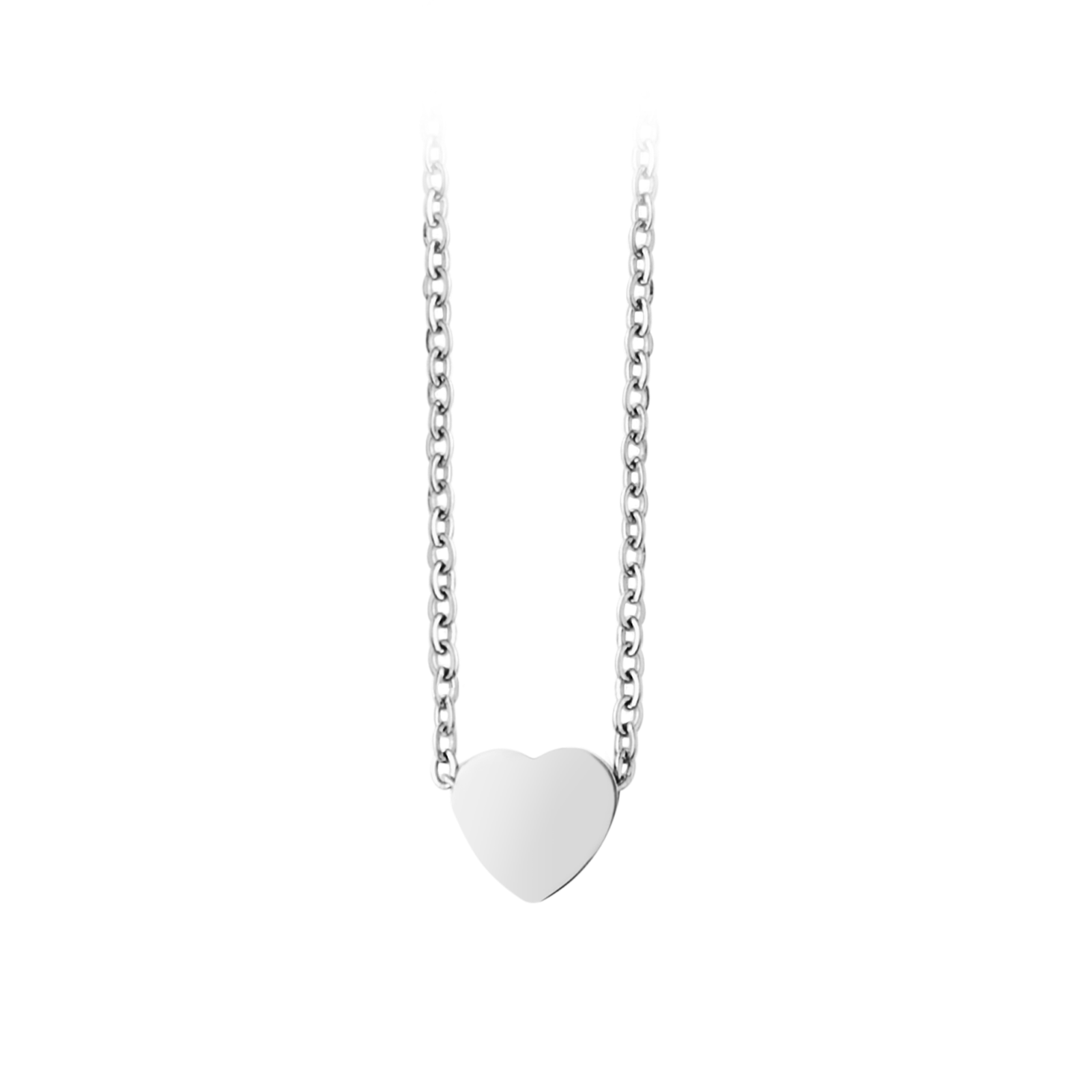 Silver Stainless Steel Heart Necklace